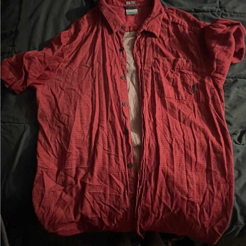 Men's Red Button-Up Jacket - Picture 3 of 4